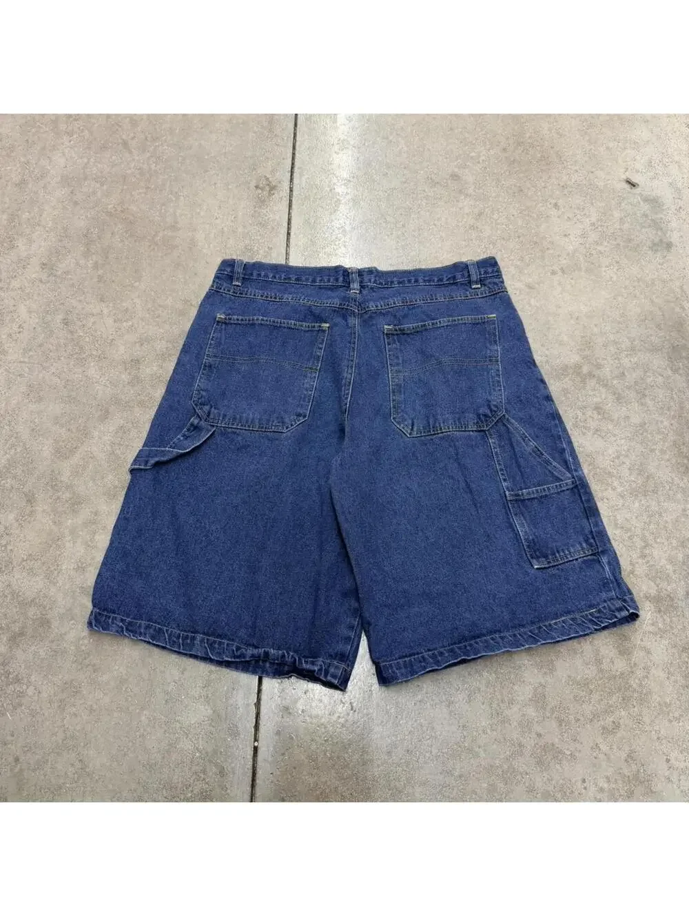 vintage dark blue relaxed baggy fit denim jean shorts jorts size 38